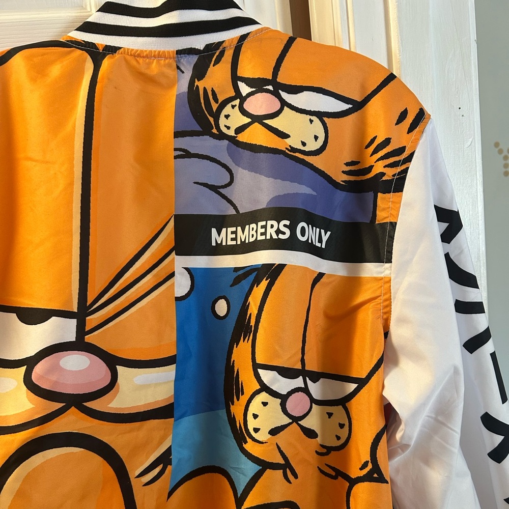 NWT Members Only Garfield Graphic Windbreaker Men’s Jacket Zip Front Size Medium - Picture 7 of 10